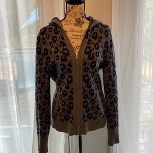 Zip up animal print Gap cardigan